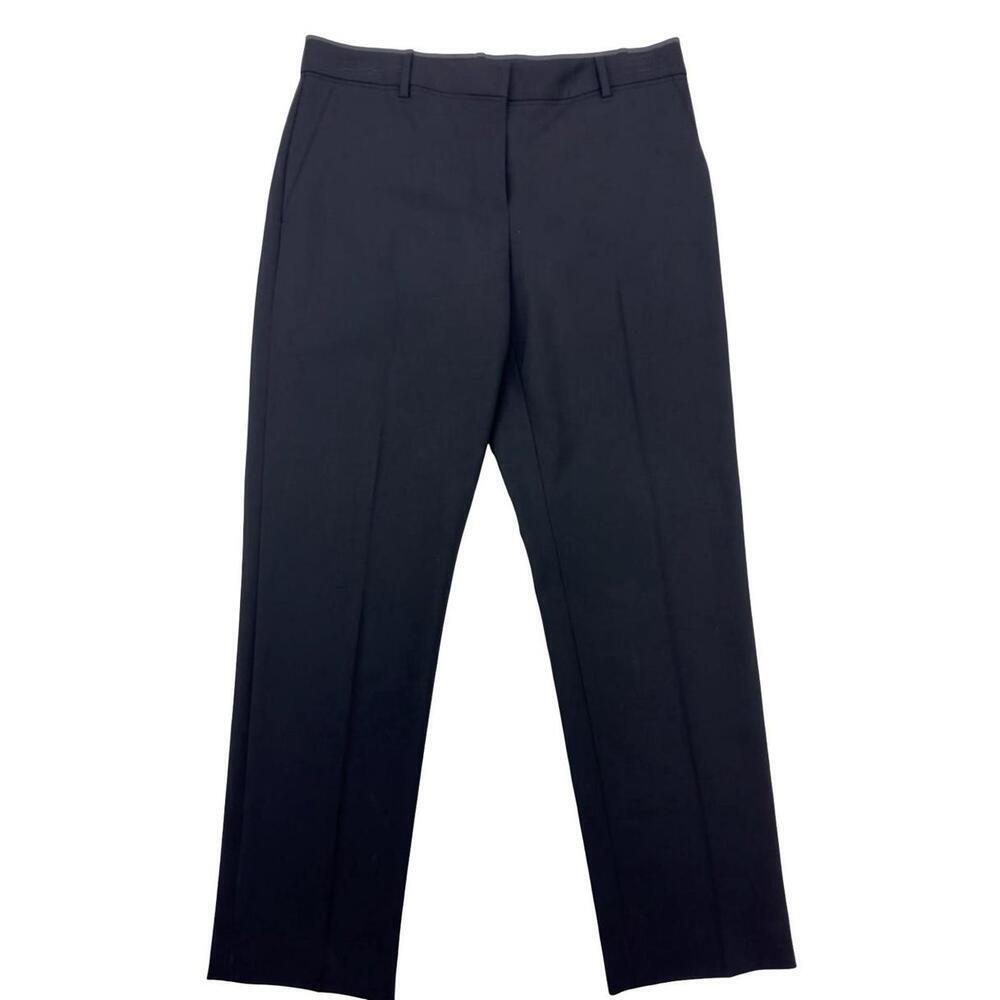 Theory Wool Trecca 2 Slim Straight Classic Ankle Dress Pants Black Size US 4